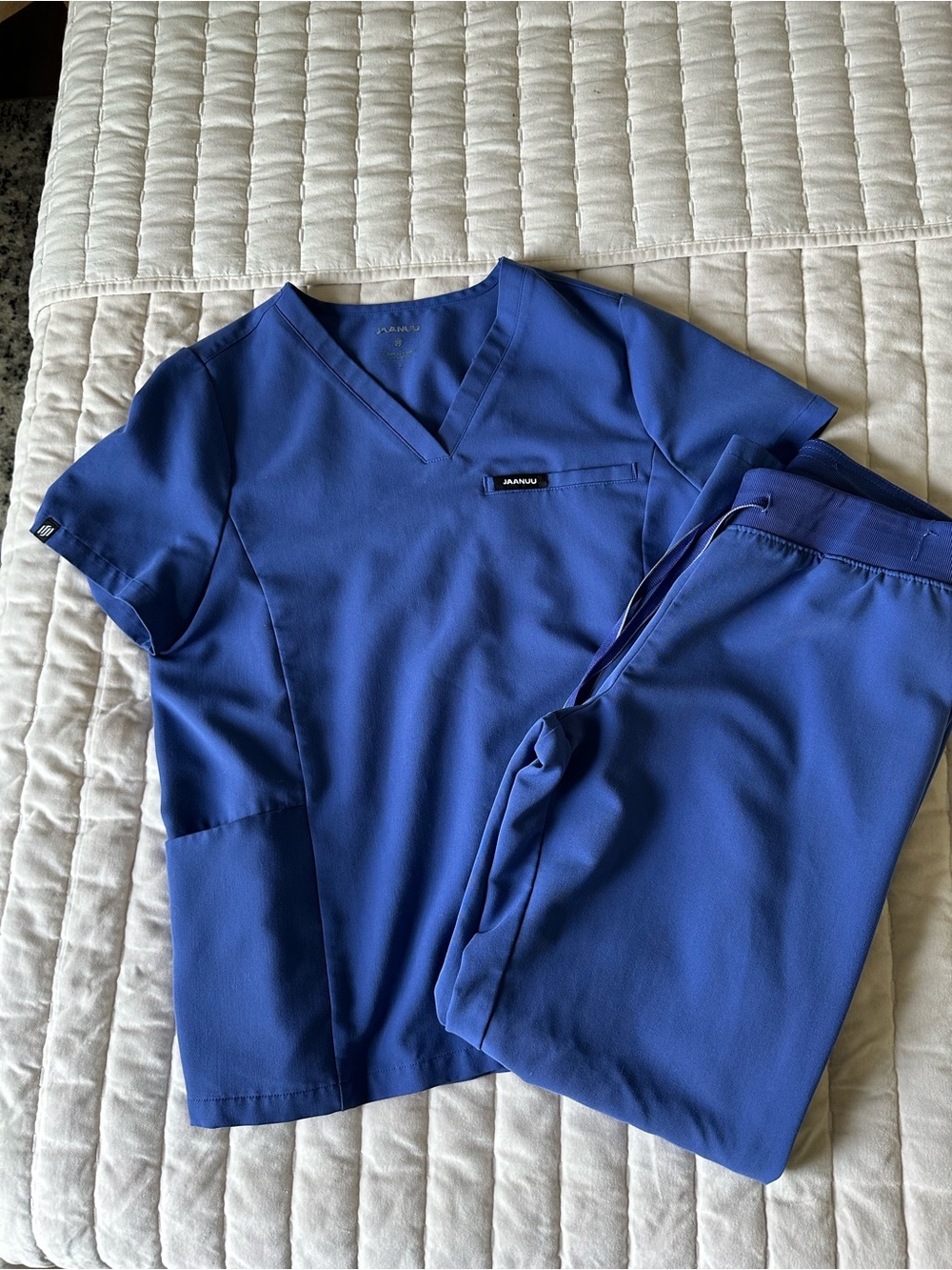 Jaanuu Galaxy Blue Women's Scrub Top & Pants Set